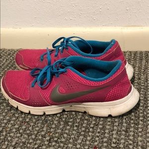 Pink and Blue Nike Sneakers